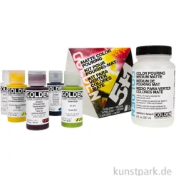 GOLDEN Acryl Pouring Set Matt, 5 Farben und 1 Medium