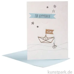 Good old friends - Kommunionskarte, Boot