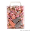 Heishi Perlen Set mit Schmuckzubehör, Rosé