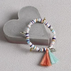 Heishi Perlen Set mit Schmuckzubehör, Arabisch Blau