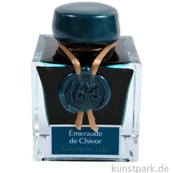 HERBIN Luxus Schreibtinte 1670 mit Goldschimmer - Smaragdgrün, 50 ml
