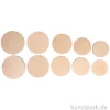 Holz Platten Set, Natur, Rund, ø 7,5-10,5 cm, Stärke 4 mm, 10 Stück