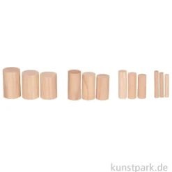 Holz Rundstäbe Set, Natur, Durchmesser 1-4 cm, 5,5-6,5 cm, 99 Stück