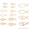 Holz Streuteile Fische, Natur, 4-6 cm, 16 Stück
