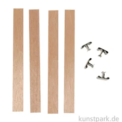Holzdocht mit Ständer, 4 Stück, 15 x 150 mm