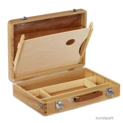 Holzmalkoffer mit Metallschließen, klein