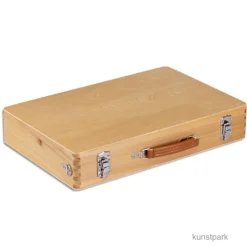 Holzmalkoffer mit Metallschließen, mittel