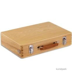 Holzmalkoffer mit Metallschließen, klein