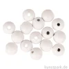 Holzperlen, Weiß, matt, 10 mm, 35 Stück