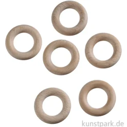 Holzringe für Makramee, 40 mm, 6 Stück