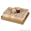 Holzstempel - Alphabet Romantik, 1,3 cm, 42 Stück sortiert