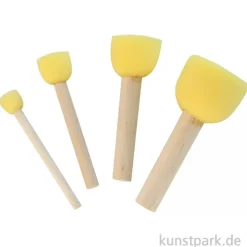 KREUL Schwammpinsel Set mit 4 Stupfpinseln