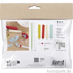 Mini Bastelset - Blumen aus Krepppapier, Pastellfarben