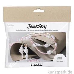 Mini Bastelset Schmuck, Halsketten + Ohrringe mit Wachsperlen