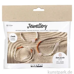 Mini Bastelset Schmuck, Halskette + Armband mit Rosenquarz