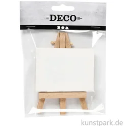 Mini Staffelei mit Leinwand, Weiß, Höhe 11,5 cm