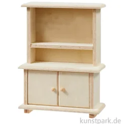 Miniatur Schrank, Holz, Natur, 8 x 3,1 x 10,1 cm