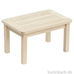 Miniatur Tisch, Holz, Natur, 7,5 x 4,8 x 4,3 cm