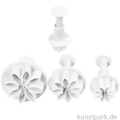 Motiv-Ausstecher Blume mit Stempelgriff, 4 Größen