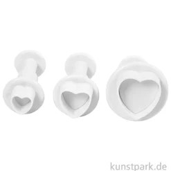 Motiv-Ausstecher Herz mit Stempelgriff, 3 Größen