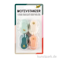 Motivstanzer Set - WEIHNACHTEN, 4 Mini Stanzer, 8 mm