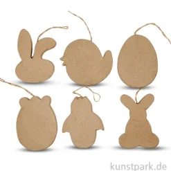 Osteraufhänger aus Pappmaché, 10 cm, 114 Stück sortiert