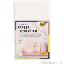 Papier Lichttüten, Blanko, 19 x 11,5 x 7 cm, 5 Stück