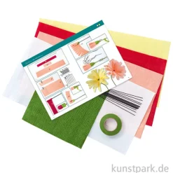Papierblumen Bastelset, 21-teilig