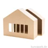 Pappmache Schachtel - breites Haus mit Fenster