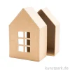 Pappmache Schachtel - kleines Haus mit Fenster