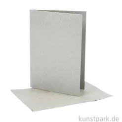 Perlmuttkarte mit Umschlag - Silber, 10 Stück, 10,5 x 15 cm