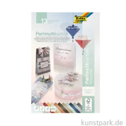 Perlmuttkarton Set, farbig sortiert, 25 x 35 cm, 13 Bogen, 250g/m²
