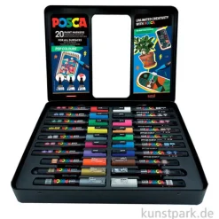 POSCA Marker Set - Etui mit 20 Acrylstiften, Pop Colours