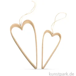Quilling-Hänger aus Pappmaché - Herzen, 12 - 16 cm, 2 Stück