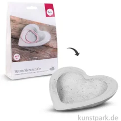 Rayher Kreativset Herz-Betonschale mit umfangreichem Zubehör