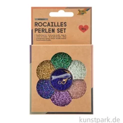 Rocailles Perlen Set - Mermaid, 90g Perlen mit Nylonfäden + Zubehör