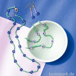Rocailles Perlen Set - Mermaid, 90g Perlen mit Nylonfäden + Zubehör