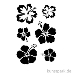 Schablone - Blumen, Hibiskus, Aloha Flowers, A5