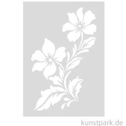 Schablone - Blumen mit Blättern, A5