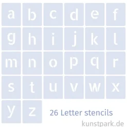 Schablonen - Alphabet Set mit 26 Kleinbuchstaben, Höhe je 5 cm