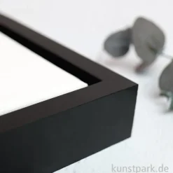 Schattenfugenrahmen mit Keilrahmen - Schwarz