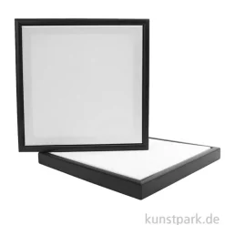 Schattenfugenrahmen mit Leinwand, Schwarz, 30 x 30 cm