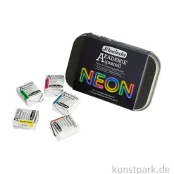 Schmincke AKADEMIE Aquarell Set - Neonfarben, 5 x 1/2 Näpfchen