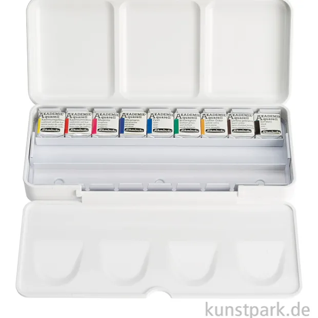 Schmincke AKADEMIE Aquarellkasten Starter Set, 9 x 1/2 Näpfchen