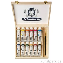 Schmincke AKADEMIE Ölfarben Holzkasten, 12 x 60 ml