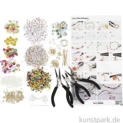 Schmuck Starter Bastelset mit viel Zubehör - Leuchtende Farben