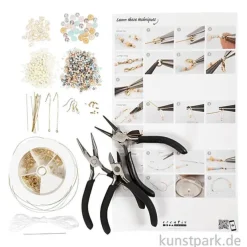 Schmuck Starter Bastelset mit viel Zubehör - Klassische Perlen