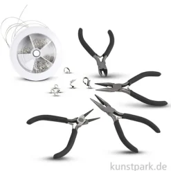 Schmuck-Bastelset mit Werkzeug für Anfänger, 100 sortierte Teile