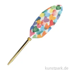 Schreibfeder - Herzen Design, 23 cm
