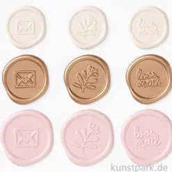 Siegel Sticker - ROMANTIC, 9 Stück